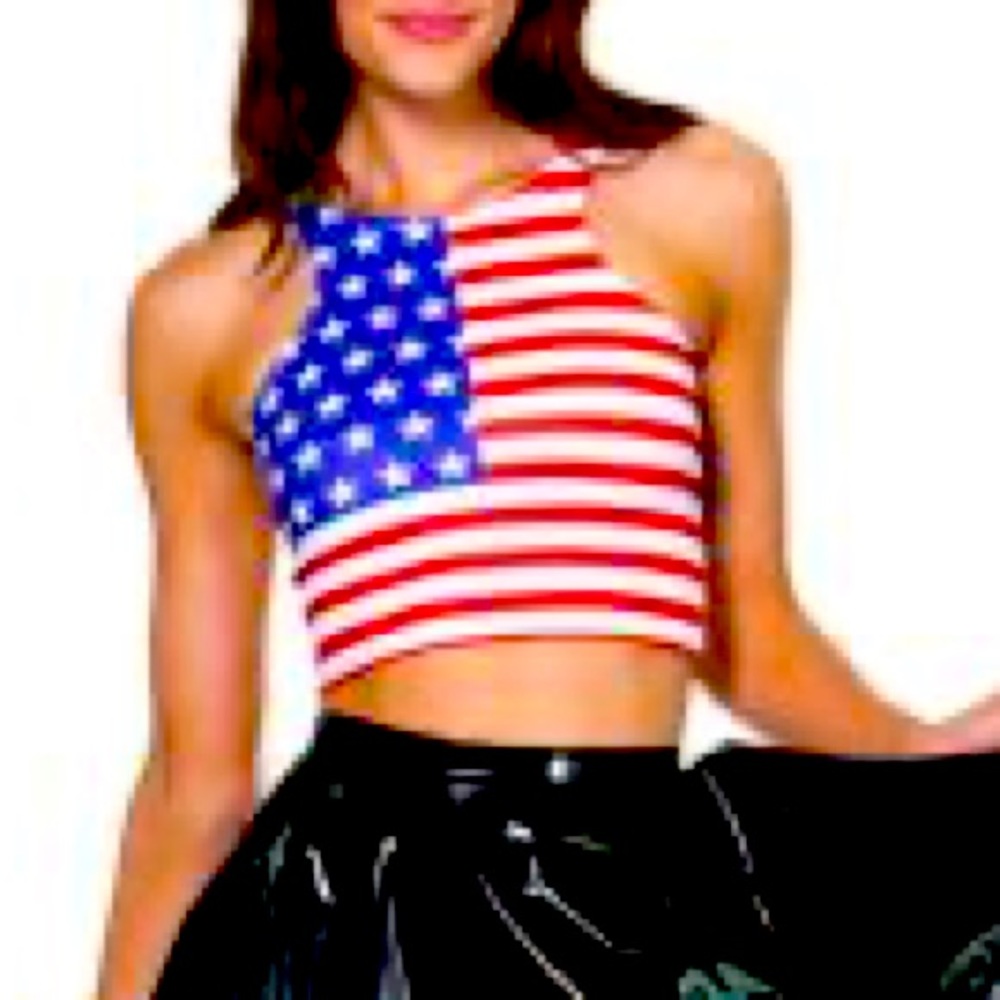 Blackmilk American Flag Crop Top - Red, White, Blue
